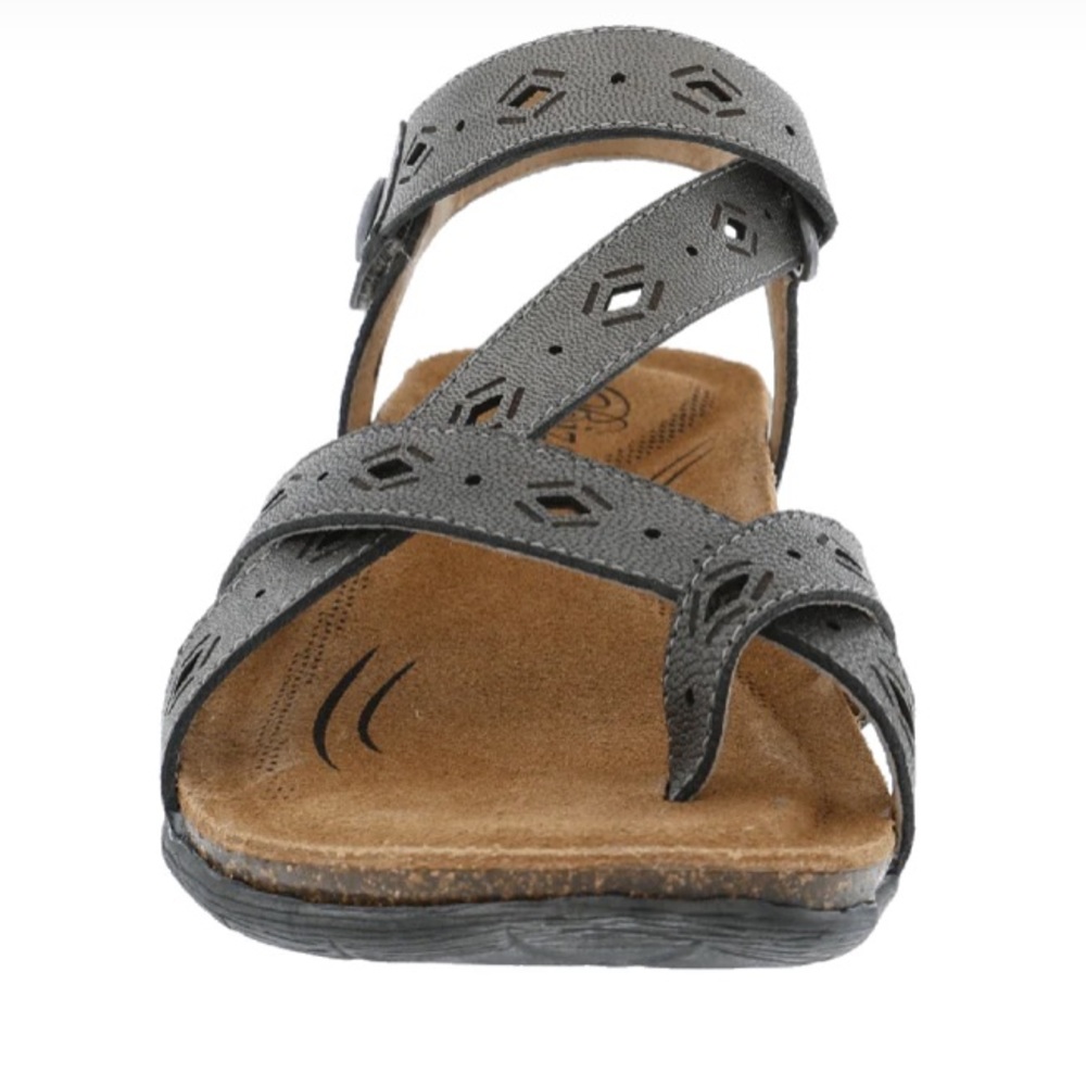 Biza Maui Leather Footbed Sandal 6.5/37 Cork & Memory Foam in Pewter - Picture 6 of 8